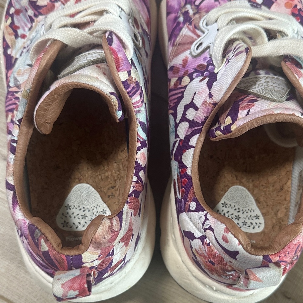 Women's Floral Print Casual Sneaker - Pink Multi - Picture 5 of 16